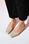 ARCOLA Beige Knitted Patterned Women's Ballet Shoes - 2
