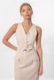 Women's Buttoned Midi Vest Dress Stone