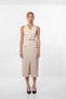 Women's Buttoned Midi Vest Dress Stone - 4