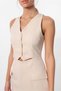 Women's Buttoned Midi Vest Dress Stone - 2