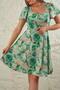 Women's Sublimated Printed Front Pleated Mini Dress - 5
