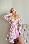 Light Pink Svila Exclusive Knitted Nightgown with Dressing Gown Women's Pajamas Set - 4
