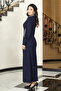 Stone Detailed Sandy Hijab Evening Dress - 4