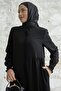 Frill Placket Asymmetric Cut Ferace - Black - 3