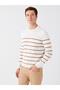 Classic Crew Neck Long Sleeve Striped Men's Knitwear Sweater - 2