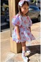 Girl's Floral Printed Cotton Balloon Sleeve Dress - 2