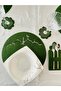Ramadan-Themed Placemat Set, Ramadan Meal Set Iftar Meal Set, Iftar Placemat Set for 6 People Green