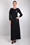 Embroidery and Stone Embroidered Hijab Dress - 2