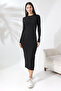 STRAIGHT BLACK PENCIL DRESS / LONG DRESS