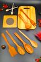 10-Piece Natural Wooden Luxury Cutting Board Kitchen Serving Ladle Honey Spoon Trivet Dowry Set Handcrafted - 5