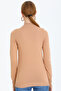Half Turtleneck Long Sleeve Solid Color Fit Cut Summer Stretchy Knitwear Blouse - 2