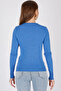 V-Neck Long Sleeve Ribbed Solid Color Fit Cut Summer Stretchy Knitwear Blouse - 2