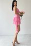 Women's White Atlas Fabric Skirt Layered Chiffon Fabric Design Adjustable Strap Mini Dress 230 - 6