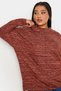 Plus Size Crew Neck Long Sleeve Blouse with Stitching Detail302864 - 4