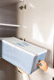 Small Size Printed Detailed Blue Striped Storage Bag 52 X 28 X 21 Cm - 5