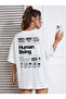 Unisex Oversize T-Shirt Human Being Design Back Printed T-Shirt Short Sleeve Summer T-Shirt - 4