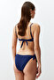 Lacivert Bağlama Detaylı Düşük Bel Regular Basic Bikini Altı TBESS24BA00121 - 6