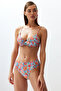 Çiçek Desenli Drapeli Hipster Yüksek Bel Bikini Altı TBESS24BA00131 - 3
