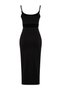 Black Cut Out Detailed Slit Body Fitted Strap Midi Flexible Knitted Pencil Dress TWOSS24EL00139 - 10