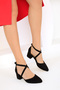 Black Suede Womens Classic Heeled Shoes 14392 - 5
