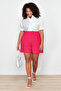 Pink Pleated Woven Shorts Tbbss24Ap00009