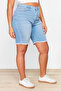 Mavi Paça Püskül Detaylı Esnek Skinny Denim Şort TBBSS24AP00012 - 7