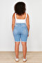 Mavi Paça Püskül Detaylı Esnek Skinny Denim Şort TBBSS24AP00012 - 8