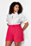 Pink Pleated Woven Shorts Tbbss24Ap00009 - 3