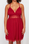 Bordo Dantel ve Sırt Detaylı Örme Gecelik TBBSS24CH00017 - 4
