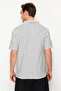Lacivert Regular/Normal Kesim Çizgili Dokulu Polo Yaka T-shirt TMNSS24PO00035 - 6