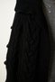 Women's Black Wide Collar Motif Long Knit Cardigan NS00398 - 5