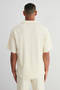 Ecru Oversized /Wide Cut Wrinkle-Free Ottoman Polo Neck T-Shirt Tmnss23Po00020 - 6
