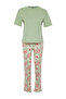 Yeşil %100 Pamuklu Çiçekli Örme Pijama Takımı THMSS24PT00230 - 7