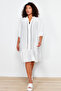 White V-Neck Hem Flounce Button Detail Beach Dress Tbbss24Ah00100 - 2