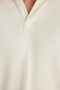 Ecru Oversized /Wide Cut Wrinkle-Free Ottoman Polo Neck T-Shirt Tmnss23Po00020 - 5