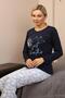 Fashion Line Women's Combed Cotton Long Sleeve Pajamas Suit 4189 - 3