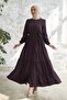Belted Skirt Gather - Plum - 4