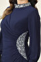 Stone Detailed Sandy Hijab Evening Dress - 3