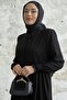 Frill Placket Asymmetric Cut Ferace - Black - 2