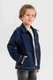 Zippered Double Pocket Single Chest Pocketed Boy's Jeans Jacket - 4