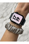 Gray Women's Satin Fabric Small Scrunchie Bracelet Bagel 2-Piece Buckle Set - 2