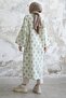 Ethnic Pattern Long Kimono - Green - 5