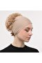 Front Stitched Back Tied Knob Lace Frilly Hijab Inner Cap - 3