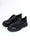 Women's Genuine Leather Loafer Shoes Laced Stone Detailed Sole - 7