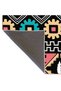 Black Turquoise Themed Motif Ethnic Patterned Vintage Decorative Carpet 3806 - 5