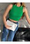 Women's Green Zero Sleeve Halter Collar Camisole Crop Blouse - 3