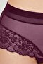 Plum Lace Detailed Transparent Large Size Bikini Panties - 4