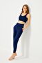 Navy Blue High Waist Double Pocket Women's Jogger Sweatpants - 5