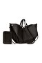 Women's Special Production Black Hand and Shoulder Bag - 3