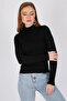 Half Turtleneck Ribbed Long Sleeve Summer Stretchy Knitwear Badi Blouse - 3